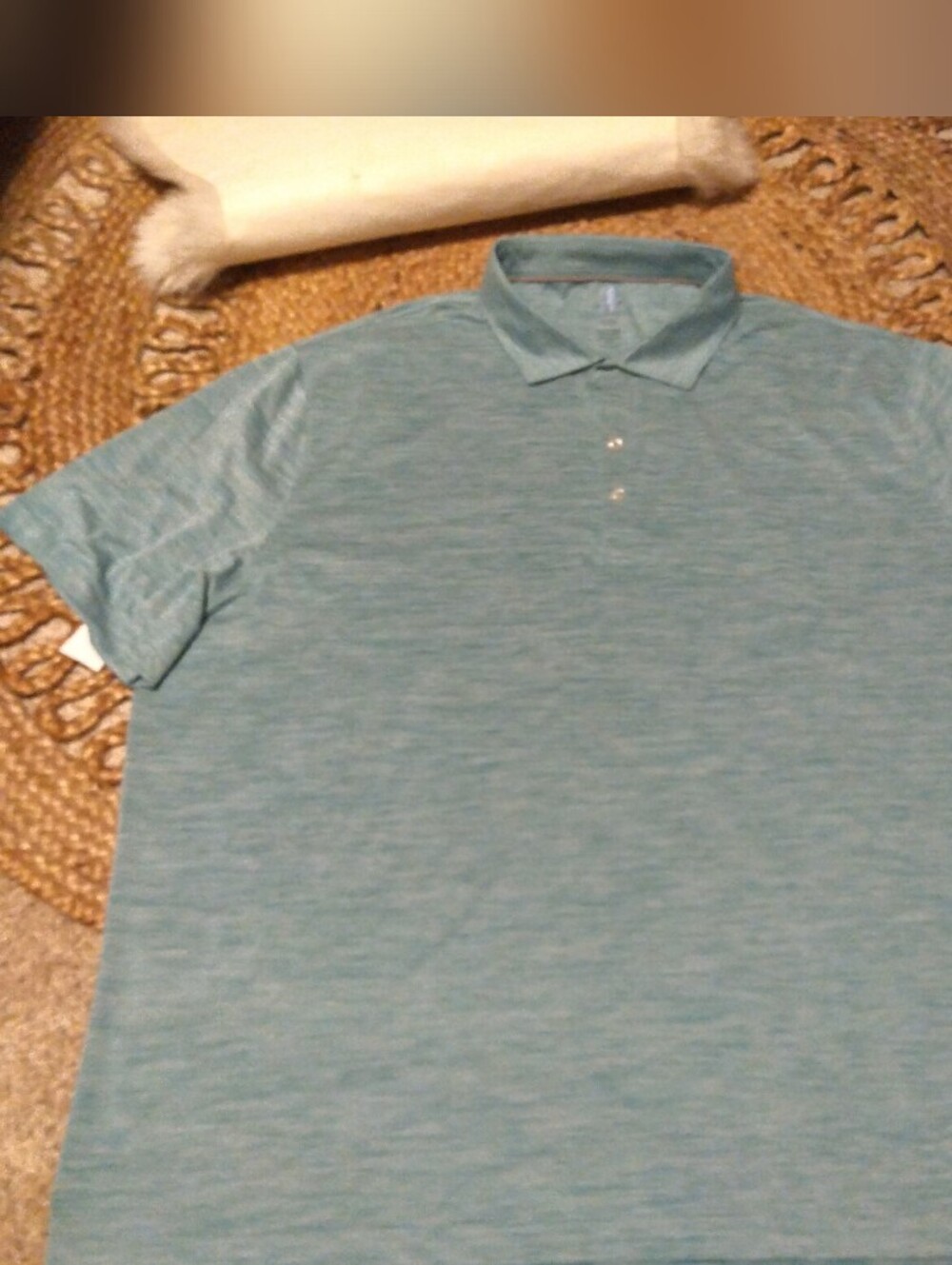 johnnie-O Featherweight Heathered Teal Short-Sleeve Polo NWT